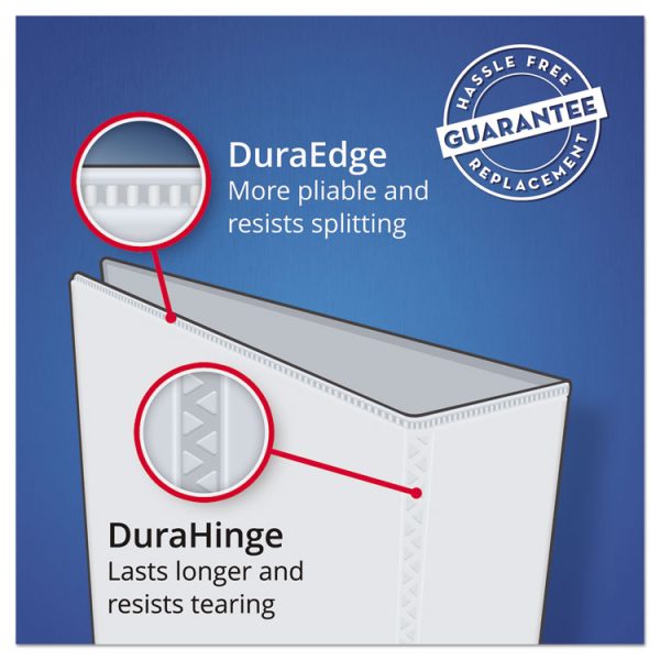 Heavy-Duty Non-View Binder With Durahinge And Locking One Touch Ezd Rings, 3 Rings, 4" Capacity, 11 X 8.5, Blue - Image 3