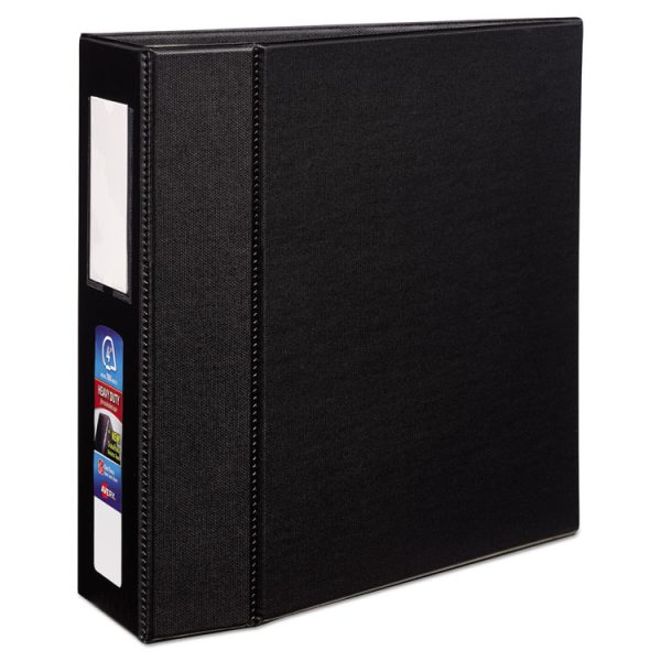 Heavy-Duty Non-View Binder With Durahinge, Three Locking One Touch Ezd Rings And Spine Label, 4" Capacity, 11 X 8.5, Black