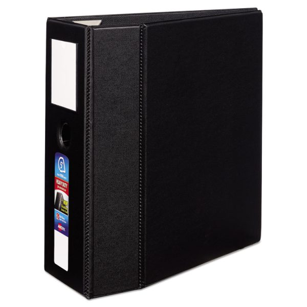Heavy-Duty Non-View Binder, Durahinge, Three Locking One Touch Ezd Rings, Spine Label, Thumb Notch, 5" Cap, 11 X 8.5, Black - Image 5