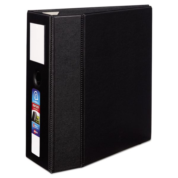 Heavy-Duty Non-View Binder, Durahinge, Three Locking One Touch Ezd Rings, Spine Label, Thumb Notch, 5" Cap, 11 X 8.5, Black