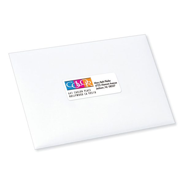 Vibrant Inkjet Color-Print Labels w/ Sure Feed, 1 x 2.63, Matte White, 600/PK - Image 7