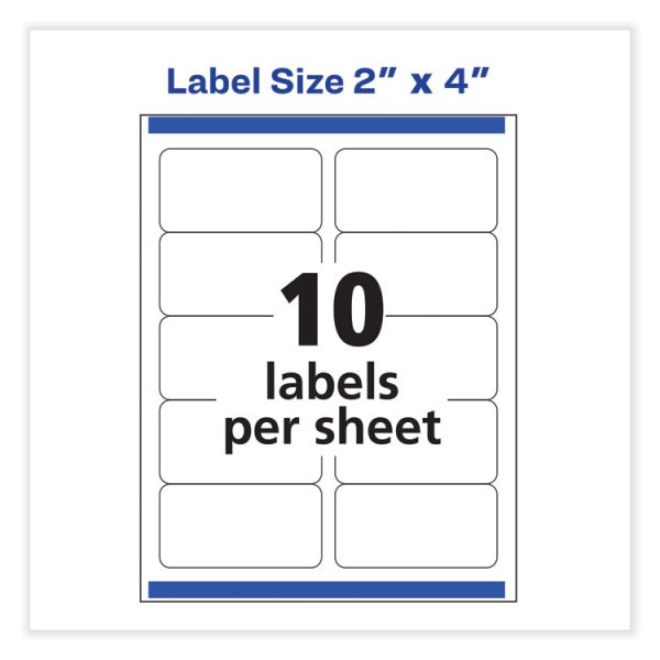 Vibrant Inkjet Color-Print Labels W/ Sure Feed, 2 X 4, Matte White, 200/pk - Image 4