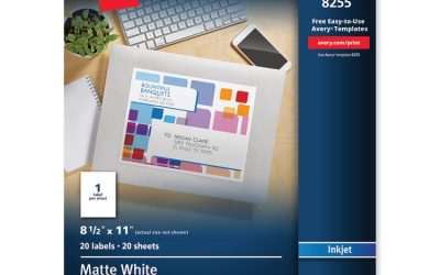 Full-Sheet Vibrant Inkjet Color-Print Labels, 8.5 X 11, Matte White, 20/pack