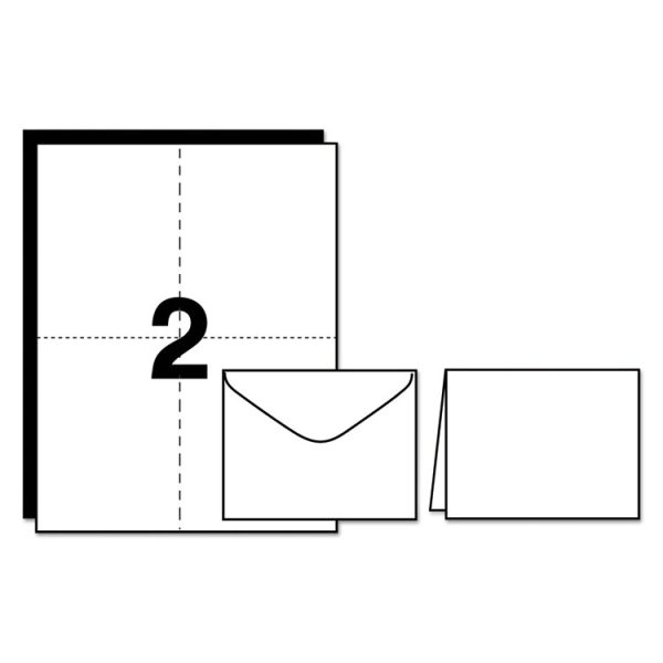 Note Cards With Matching Envelopes, Inkjet, 85 Lb, 4.25 X 5.5, Matte White, 60 Cards, 2 Cards/sheet, 30 Sheets/pack - Image 7