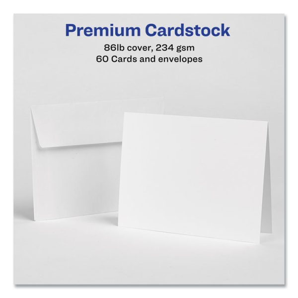 Note Cards With Matching Envelopes, Inkjet, 85 Lb, 4.25 X 5.5, Matte White, 60 Cards, 2 Cards/sheet, 30 Sheets/pack - Image 3