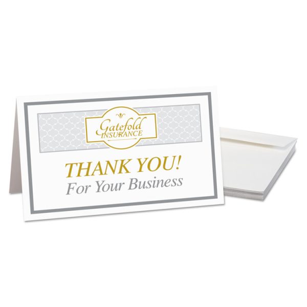 Half-Fold Greeting Cards with Matching Envelopes, Inkjet, 85 lb, 5.5 x 8.5, Matte White, 1 Card/Sheet, 30 Sheets/Box - Image 2