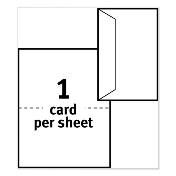Half-Fold Greeting Cards with Matching Envelopes, Inkjet, 85 lb, 5.5 x 8.5, Matte White, 1 Card/Sheet, 30 Sheets/Box - Image 5