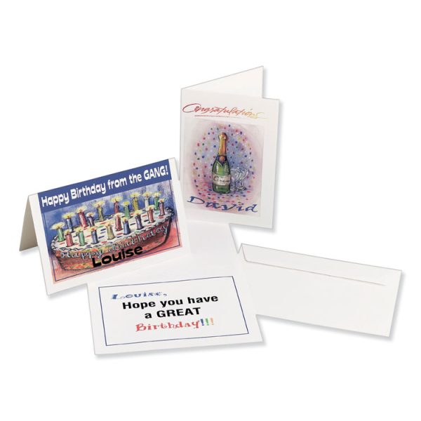 Half-Fold Greeting Cards with Matching Envelopes, Inkjet, 85 lb, 5.5 x 8.5, Matte White, 1 Card/Sheet, 30 Sheets/Box - Image 4