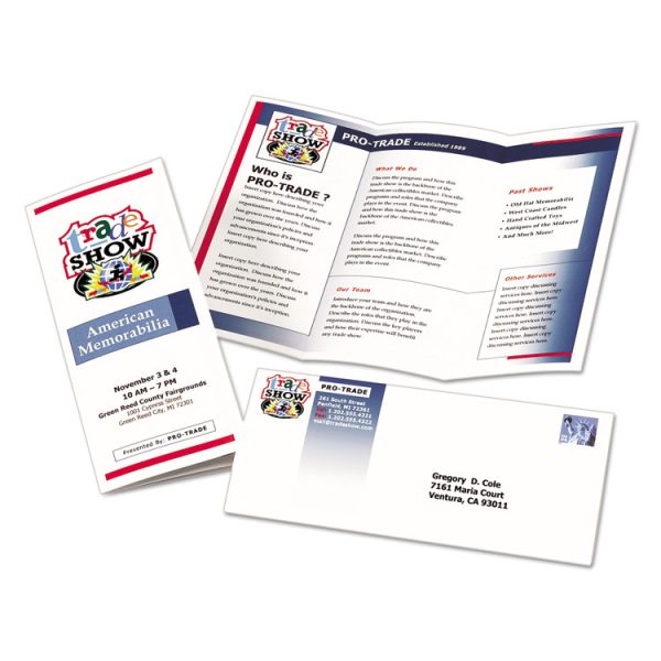 Tri-Fold Brochures, 92 Bright, 85 lb Text Weight, 8.5 x 11, Matte White, 100/Pack - Image 3