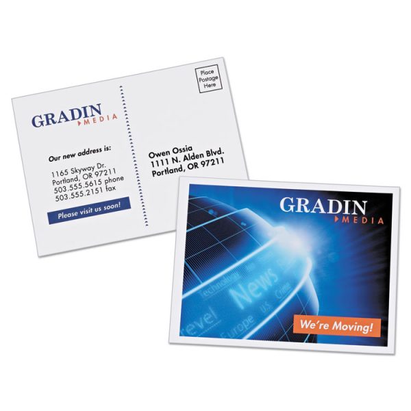 Photo-Quality Printable Postcards, Inkjet, 74 Lb, 4.25 X 5.5, Glossy White, 100 Cards, 4 Cards/sheet, 25 Sheets/pack - Image 3