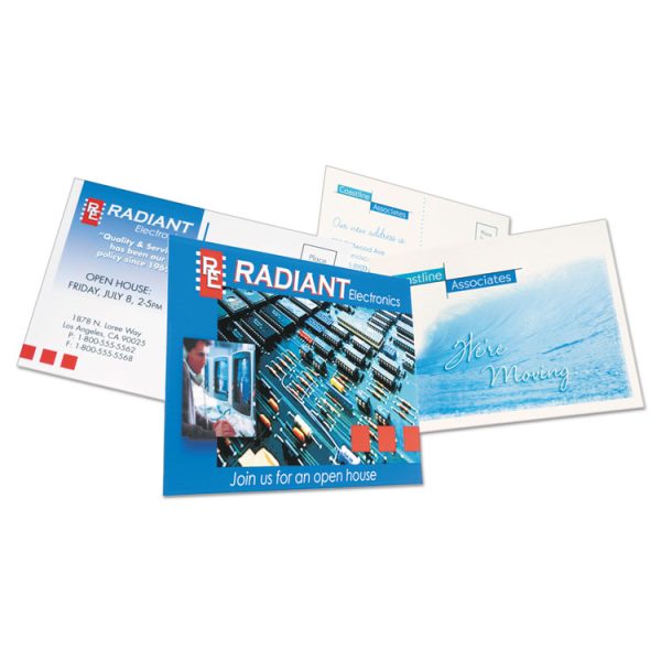 Printable Postcards, Inkjet, 85 Lb, 4 X 6, Matte White, 100 Cards, 2 Cards/sheet, 50 Sheets/box - Image 3