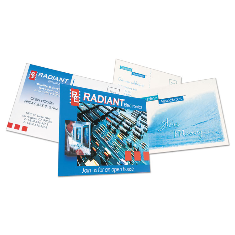 Printable Postcards, Inkjet, 85 Lb, 4 X 6, Matte White, 100 Cards, 2 Cards/sheet, 50 Sheets/box - Image 3