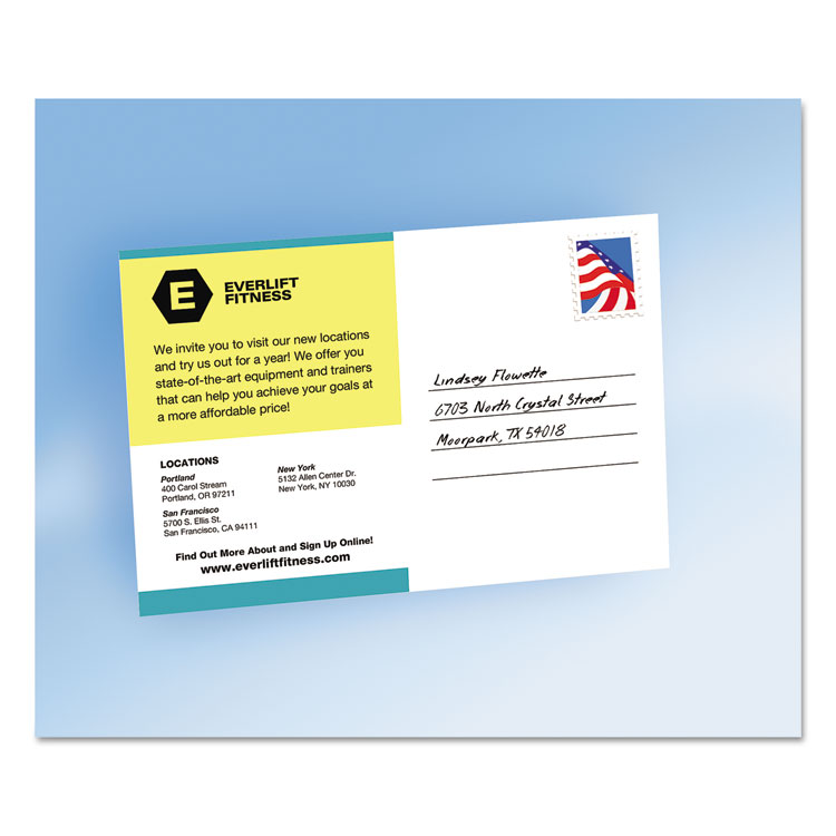 Printable Postcards, Inkjet, 85 Lb, 4 X 6, Matte White, 100 Cards, 2 Cards/sheet, 50 Sheets/box - Image 5