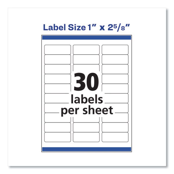 Easy Peel White Address Labels W/ Sure Feed Technology, Inkjet Printers, 1 X 2.63, White, 30/sheet, 100 Sheets/box - Image 2