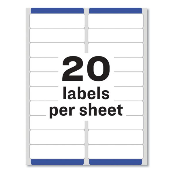 Easy Peel White Address Labels W/ Sure Feed Technology, Inkjet Printers, 1 X 4, White, 20/sheet, 100 Sheets/box - Image 2