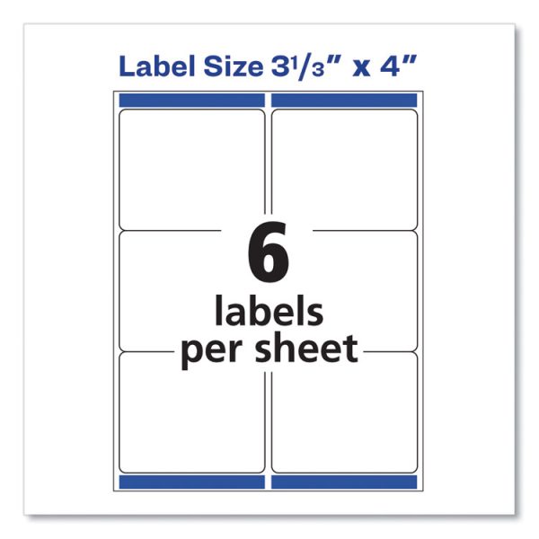 Shipping Labels W/ Trueblock Technology, Inkjet Printers, 3.33 X 4, White, 6/sheet, 100 Sheets/box - Image 4