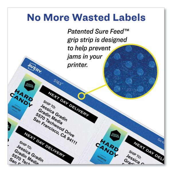 Shipping Labels W/ Trueblock Technology, Inkjet Printers, 3.33 X 4, White, 6/sheet, 100 Sheets/box - Image 2