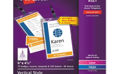 Lanyard-Style Badge Holder W/laser/inkjet Inserts, Top Load, 4.25 X 6, We, 75/pk