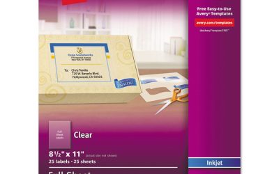 Matte Clear Shipping Labels, Inkjet Printers, 8.5 X 11, Clear, 25/pack