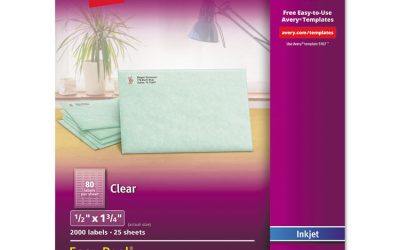 Matte Clear Easy Peel Mailing Labels With Sure Feed Technology, Inkjet Printers, 0.5 X 1.75, Clear, 80/sheet, 25 Sheets/pack