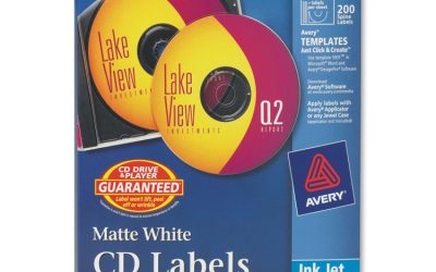 Inkjet Cd Labels, Matte White, 100/pack