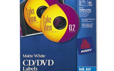 Inkjet Cd Labels, Matte White, 40/pack