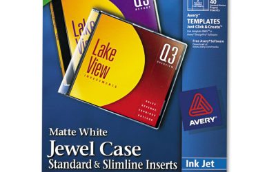 Inkjet Cd/dvd Jewel Case Inserts, Matte White, 20/pack