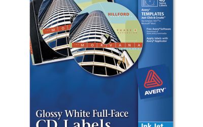 Inkjet Full-Face Cd Labels, Glossy White, 20/pack