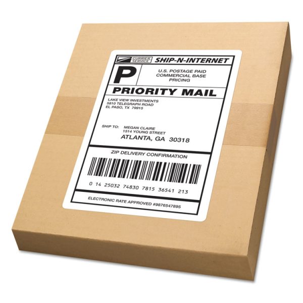 White Shipping Labels-Bulk Packs, Inkjet/laser Printers, 5.5 X 8.5, White, 2/sheet, 250 Sheets/box - Image 2