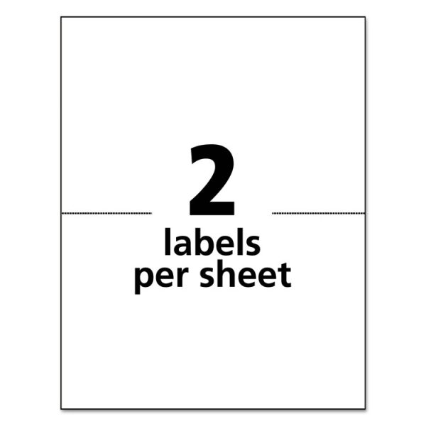 White Shipping Labels-Bulk Packs, Inkjet/laser Printers, 5.5 X 8.5, White, 2/sheet, 250 Sheets/box - Image 3