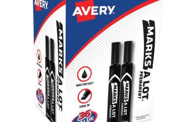 Marks A Lot Large Desk-Style Permanent Marker Value Pack, Broad Chisel Tip, Black, 36/pack (98206)