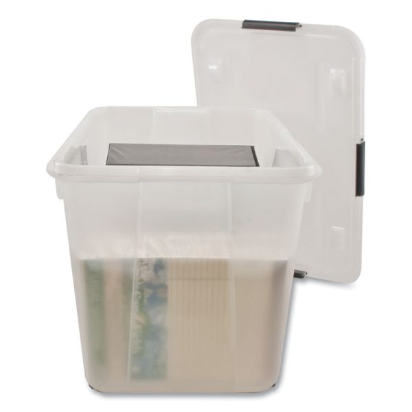 Rolling 15-Gal. Storage Box, Letter/legal Files, 23.75" X 15.75" X 15.75", Clear - Image 3
