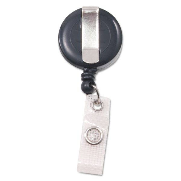 Deluxe Retractable Id Reel With Badge Holder, 24" Extension, Black, 12/box - Image 2