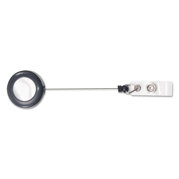 Deluxe Retractable Id Reel With Badge Holder, 24" Extension, Black, 12/box - Image 3