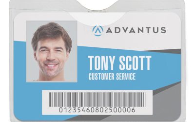 Security ID Badge Holders with Built-In Garment Clip, Horizontal, Clear, 3.75″ x 3.5″ Holder, 3.5″ x 3″ Insert, 50/Box