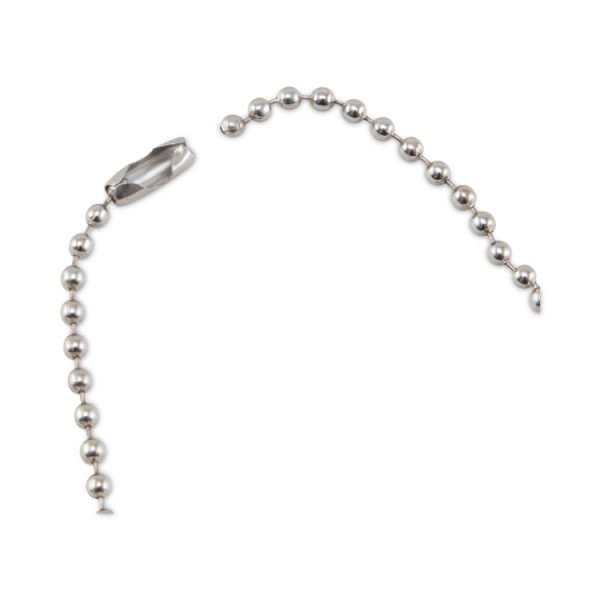 ID Badge Holder Chain, Metal Ball Chain Fastener, 36" Long, Nickel Plated, 100/Box - Image 4