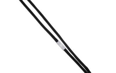 Deluxe Safety Lanyards, Metal Lobster Claw Hook Fastener, 36″ Long, Black, 24/Box