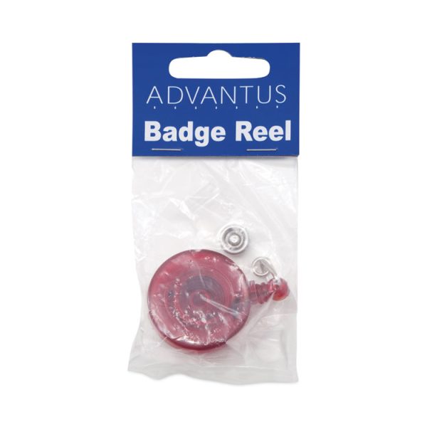 Translucent Retractable ID Card Reel, 30" Extension, Red, 12/Pack - Image 4