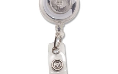 Translucent Retractable ID Card Reel, 30″ Extension, Clear, 12/Pack