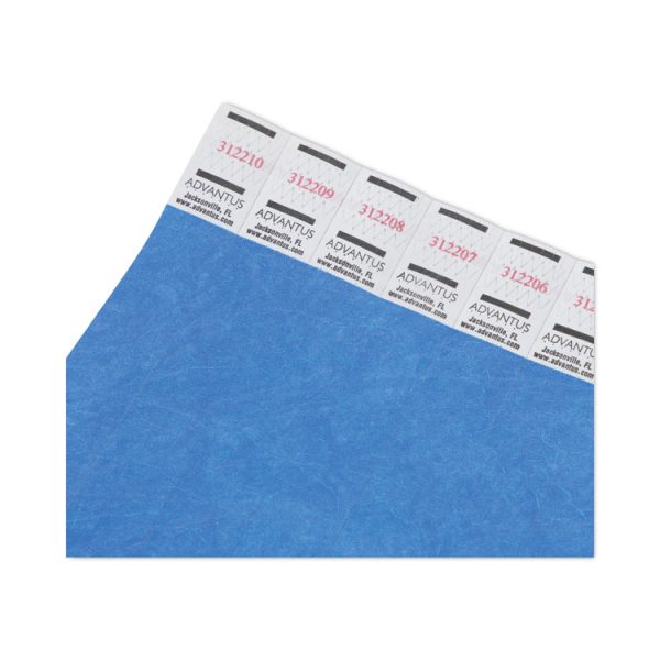 Crowd Management Wristbands, Sequentially Numbered, 9.75" x 0.75", Blue, 500/Pack - Image 4