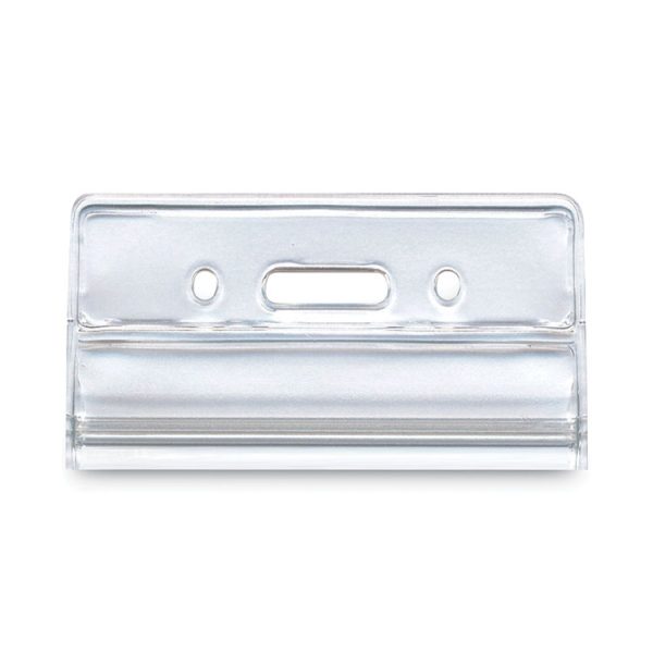 Resealable ID Badge Holders, Vertical Orientation, Transparent Frost 2.68" x 5" Holder, 2.38" x 3.75" Insert, 50/Pack - Image 3