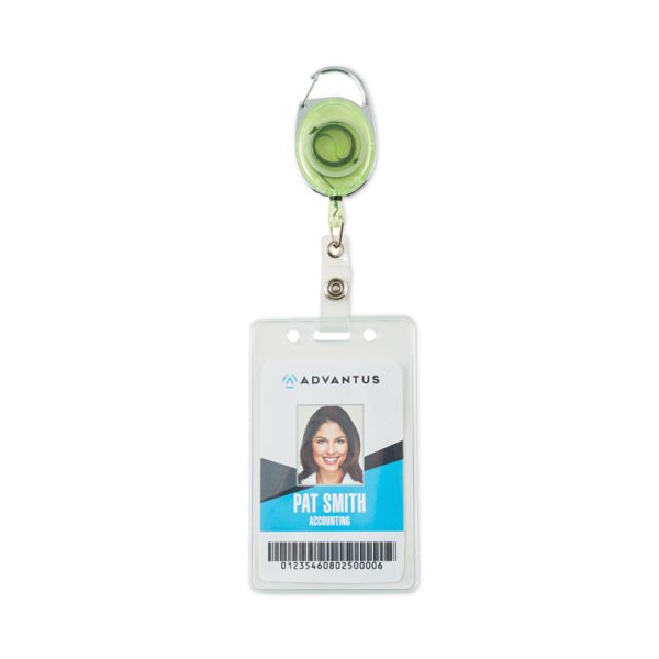 Carabiner-Style Retractable ID Card Reel, 30" Extension, Assorted Neon Colors, 20/Pack - Image 3