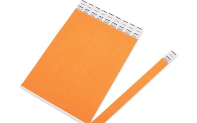 Crowd Management Wristbands, Sequentially Numbered, 9.75″ x 0.75″, Neon Orange, 500/Pack