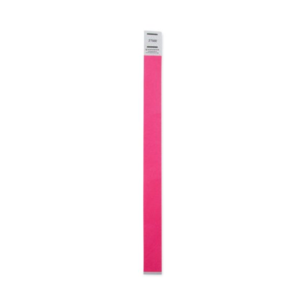 Crowd Management Wristbands, Sequentially Numbered, 9.75" x 0.75", Neon Pink, 500/Pack - Image 4