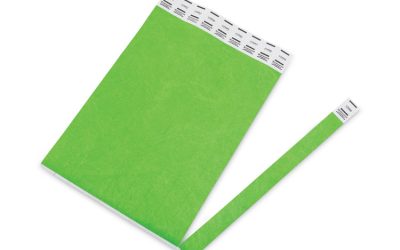 Crowd Management Wristbands, Sequentially Numbered, 9.75″ x 0.75″, Neon Green, 500/Pack