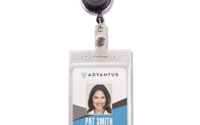 Resealable Badge Holder Combo Pack with Badge Reel, 30″ Cord, Vertical, Frost 2.68″ x 5″ Holder, 2.38″ x 3.75″ Insert, 10/PK
