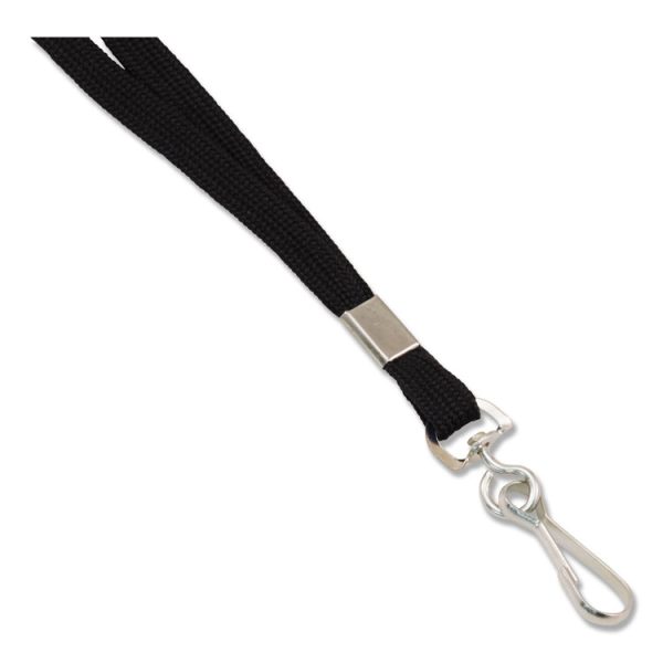 Deluxe Lanyard, Metal J-Hook Fastener, 36" Long, Black - Image 3