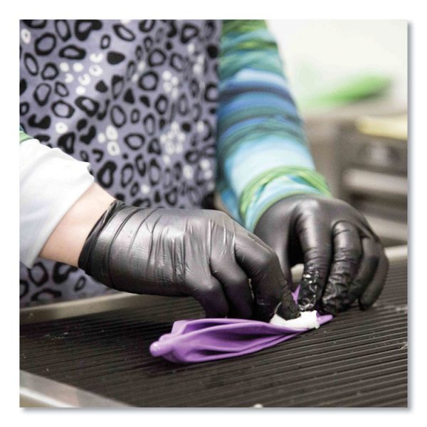 Nitrile Exam Gloves, Powder-Free, 3 mil, Small, Black, 100/Box, 10 Boxes/Carton - Image 3
