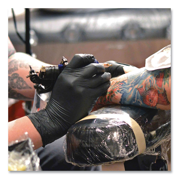 Nitrile Exam Gloves, Powder-Free, 3 mil, Medium, Black, 100/Box, 10 Boxes/Carton - Image 3