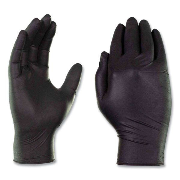 Nitrile Exam Gloves, Powder-Free, 3 mil, Large, Black, 100/Box, 10 Boxes/Carton - Image 2
